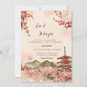 Sakura Japanse Kersenbloesem Trouw Uitnodiging