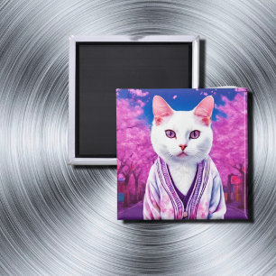 Sakura kat in vest magneet