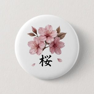 Sakura Katana Japanse Esthetiek Ronde Button 5,7 Cm
