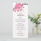 Sakura kersenbloesem bloem bruiloft menu (Staand voorkant)