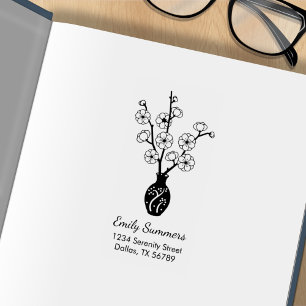 Sakura Kersenbloesemvaas Adres Rubberstempel