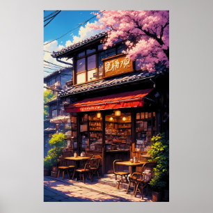 Sakura Kissa - Kersenbloesem Café Poster