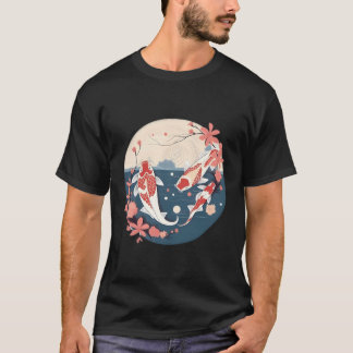 Sakura Koi Fish Petals Elegance Japans T-shirt