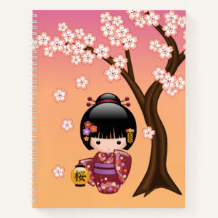 Sakura Kokeshi Doll - Schattige Geisha Meisje op P Notitieboek