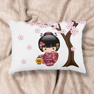Sakura Kokeshi Pop - Schattig Japans Geisha Meisje Decoratief Kussen
