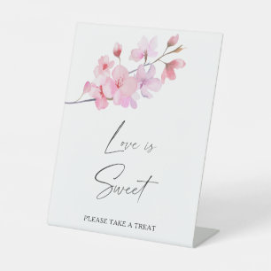 sakura - liefde is zoet neem een traktatie reclamebord met voetstuk