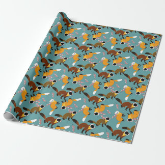 Sakura marten cyan background cadeaupapier