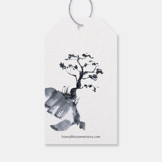 Sakura Mountain | Casual bruiloft Hartelijk dank Cadeaulabel (Achterkant)