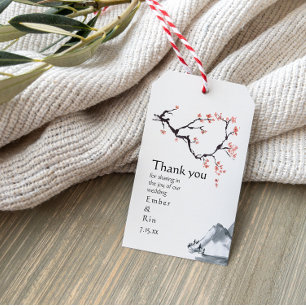 Sakura Mountain   Casual bruiloft Hartelijk dank Cadeaulabel