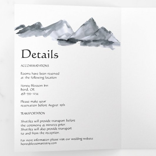 Sakura Mountain | CASUAL Drieluik Uitnodiging (Binnenzijde eerst)