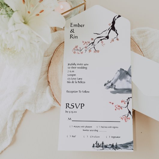 Sakura Mountain | CASUAL RSVP All In One Uitnodiging
