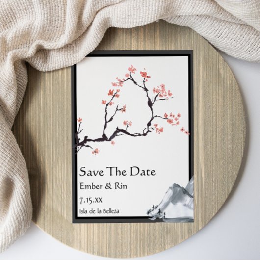 Sakura Mountain | Casual v3-rand Opslaan datum Save The Date