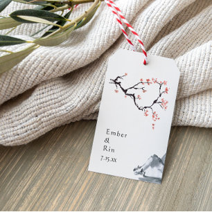 Sakura Mountain   Casual weddenschap Label v2 Cadeaulabel