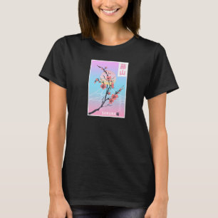 Sakura Pastel Goth Vapor wave Fuji Yama berg T-shirt