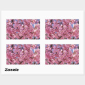 Sakura Pink Cherry Blossom Sky Rechthoekige Sticker (Vel)
