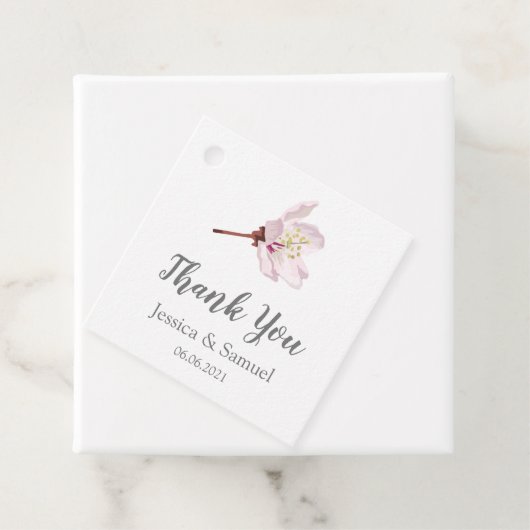 Sakura roze kersenbloesem bruiloft dank u bedankjes labels (In situ)