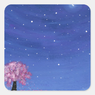 Sakura Schilderstickers Vierkante Sticker