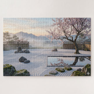 Sakura Serenity: De Minimalistische Zen Tuin Legpuzzel