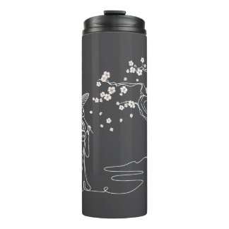 Sakura Serenity: Kimono Vrouw Thermische Tumbler Thermosbeker