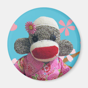 Sakura Sock Monkey Magnet Magneet