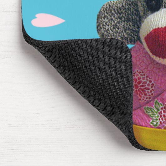Sakura Sock Monkey Mousepad Muismat (Hoek)