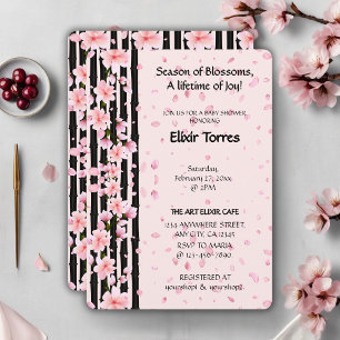 Sakura Spring Cherry Blossoms Baby shower Kaart