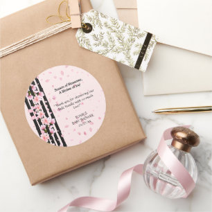 Sakura Spring Cherry Blossoms Baby shower Ronde Sticker