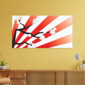 Sakura Sunrise White Cherry Blossom Flowers Zen Canvas Afdruk (Insitu (Woonkamer))