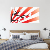 Sakura Sunrise White Cherry Blossom Flowers Zen Canvas Afdruk (Insitu (Slaapkamer))
