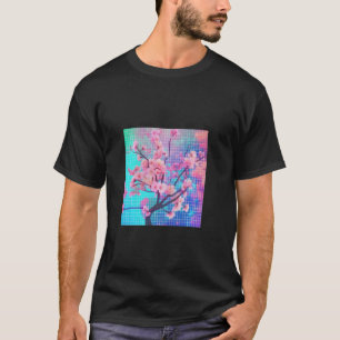 Sakura Synthwave Kleurrijke Vaporwave Cherry Bloss T-shirt