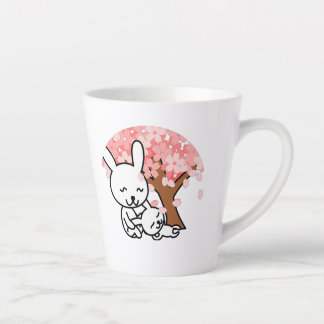 Sakura Tree Schattige Kawaii konijnenpaar Latte Mok