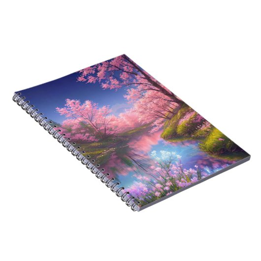 Sakura Trees' sierlijke aanwezigheid Notitieboek (Rechterzijde)