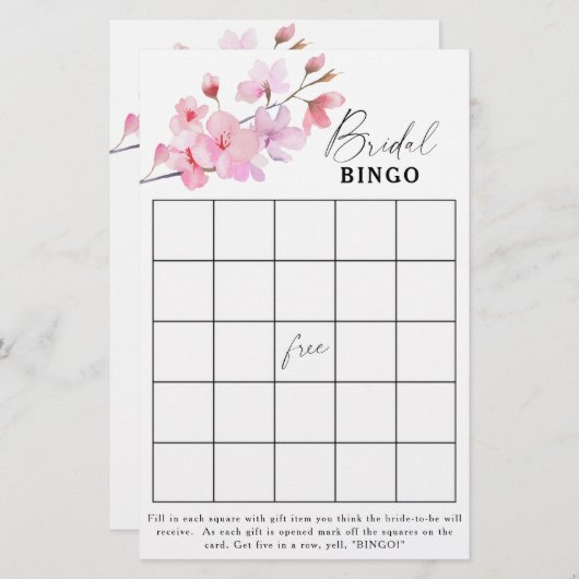 Sakura - Vrijgezellenfeest bingo (Voorkant / Achterkant)