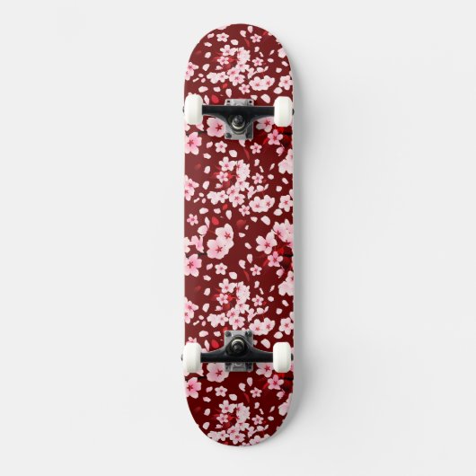 Sakurafubuki Sakura Petals Pattern Skateboard (Voorkant)