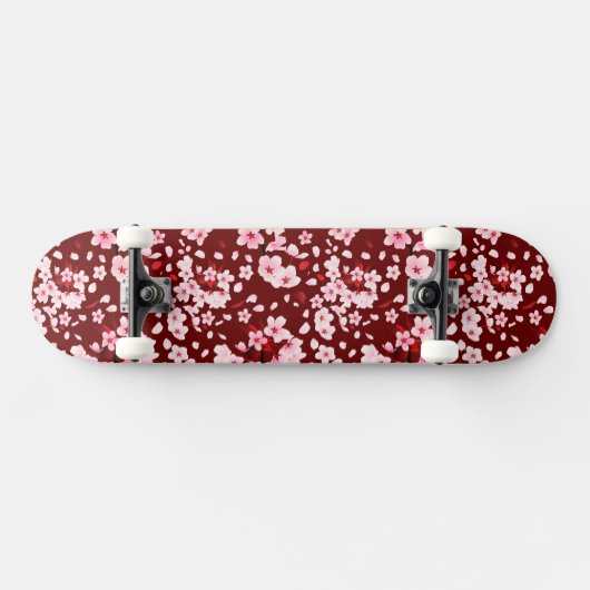 Sakurafubuki Sakura Petals Pattern Skateboard (Horizontaal)