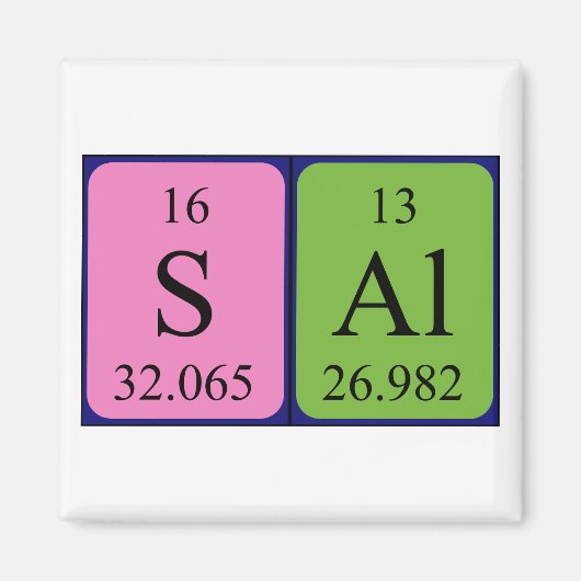 Sal periodiek table name magnet magneet (Voorkant)