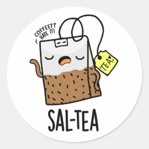 Sal-thee Grappige Thee Woordspeling Ronde Sticker