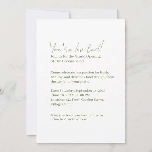 Salad Bliss Kaart (Achterkant)