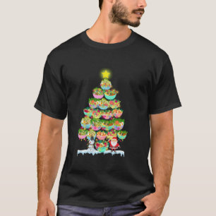 Salad Lover Xmas Verlichting Santa Salad Kerstboom T-shirt