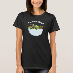 Salad-mander Funny Salamander Animal Pun Dark BG T-shirt