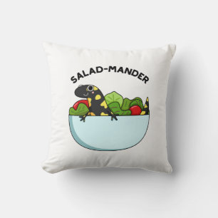 Salad-mander Funny Salamander Animal Pun Kussen