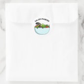 Salad-mander Funny Salamander Animal Pun Ronde Sticker (Tas)