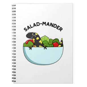 Salad-mander Grappige Salamander Dier Woordspeling Notitieboek