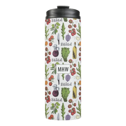 Salad Pattern monogram tumbler Thermosbeker (Voorkant)