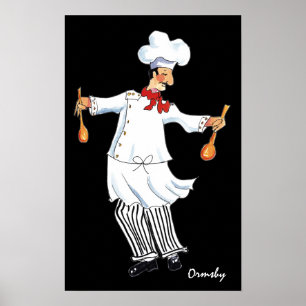 Salad Tossing Chef print/poster Poster