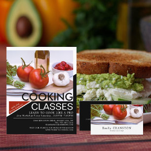 Salade display, chef-kok, koken visitekaartje