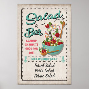 Saladebar Party Bord Poster