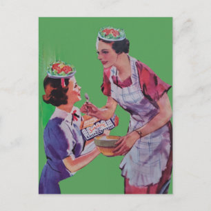 Saladehoeden Moeder en Dochter collage Briefkaart