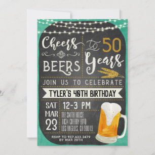 Salades et bières Invitation 50e anniversaire