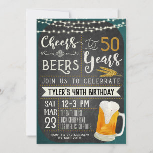 Salades et bières Invitation 50e anniversaire